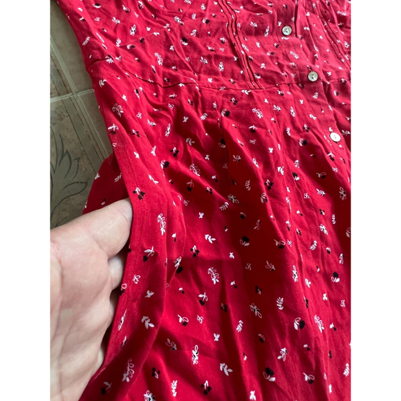 J‎ Jill  Worn once red  front buttons rayon Dress Size L - Picture 7 of 12